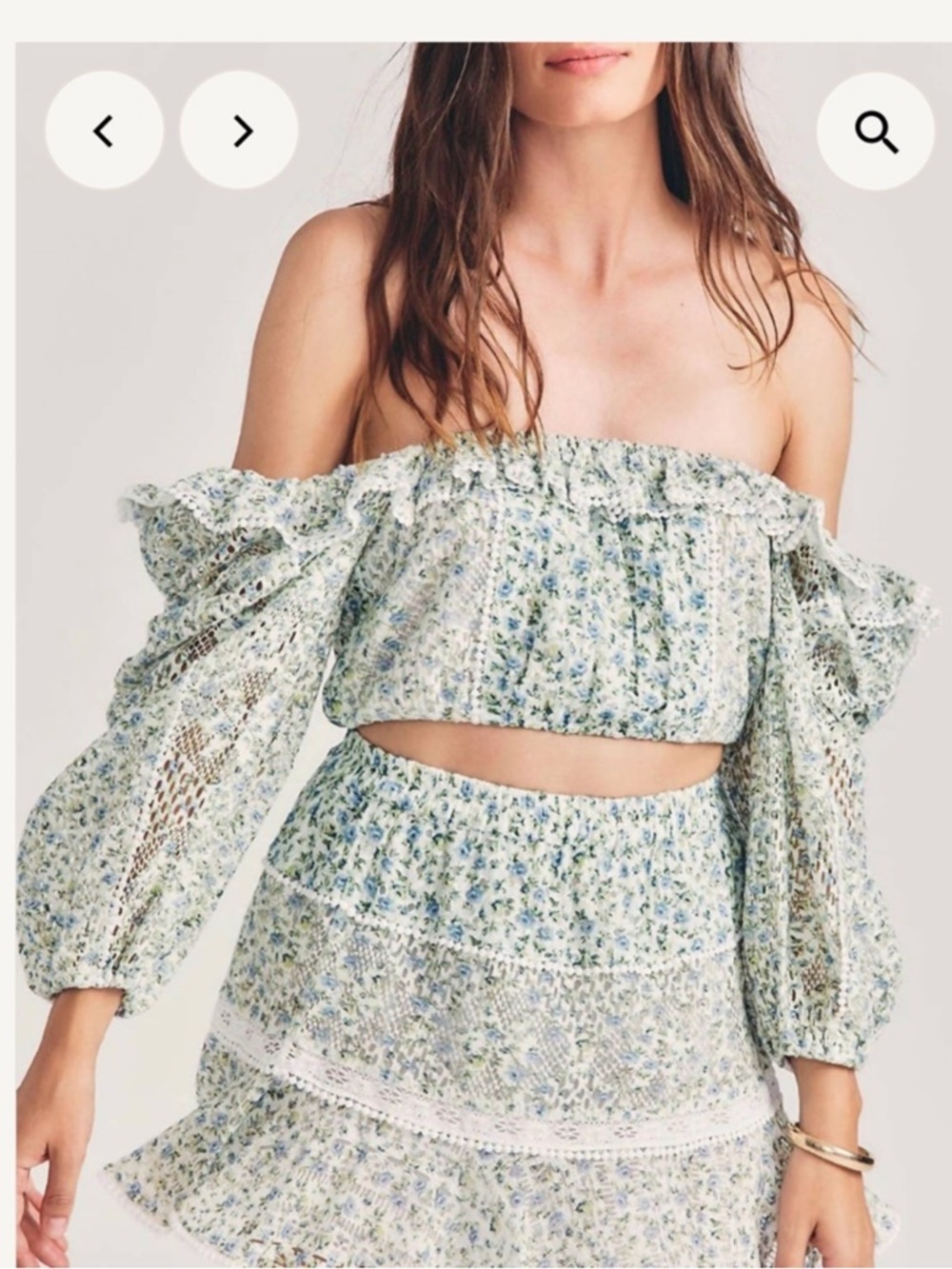 LoveShackFancy Dorabella Crop Top xs